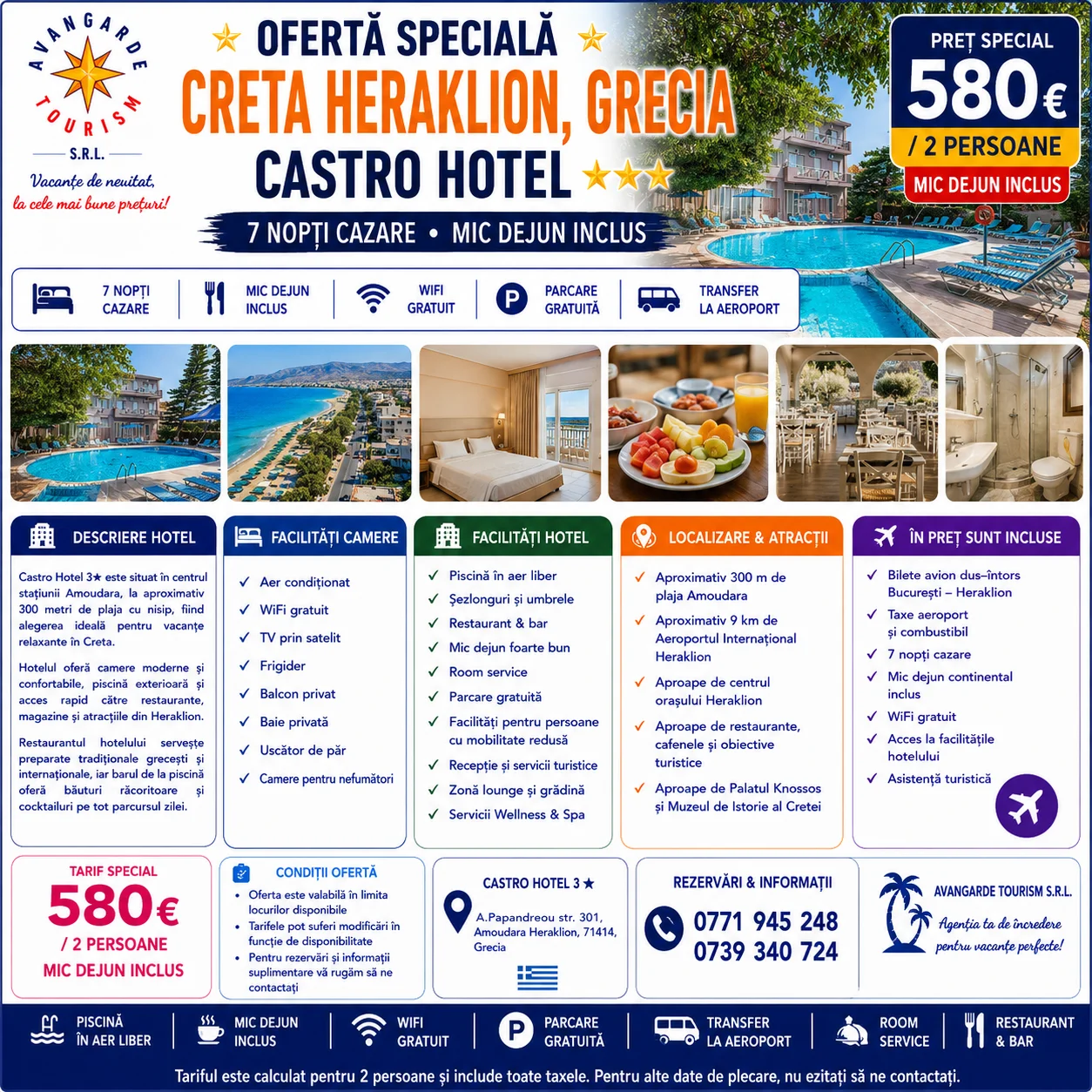 OFERTĂ SPECIALĂ – CRETA HERAKLION, GRECIA 🌴 7nopți în Mai 2