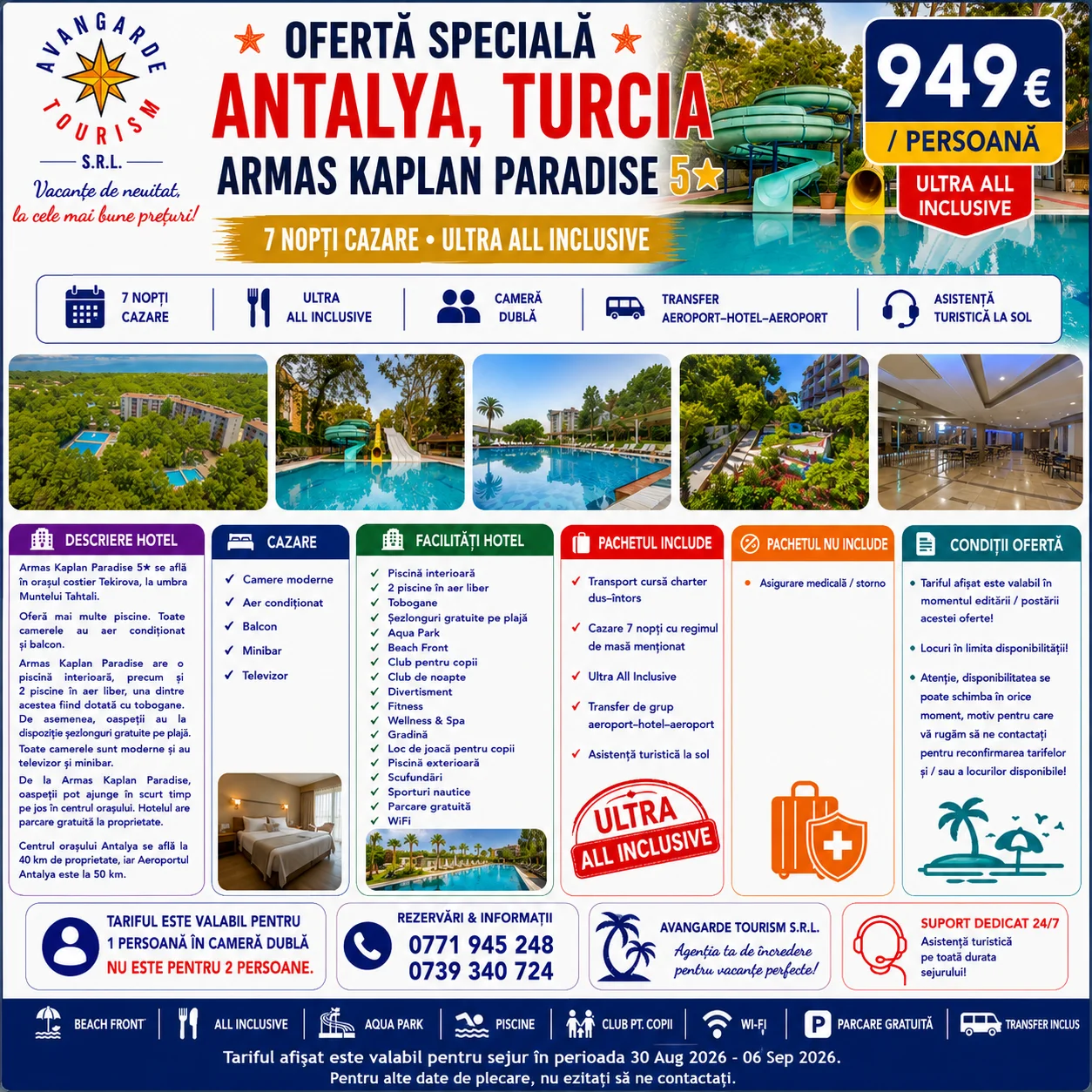OFERTĂ SPECIALĂ – ANTALYA, TURCIA 7Nopții All-Inclusive 2