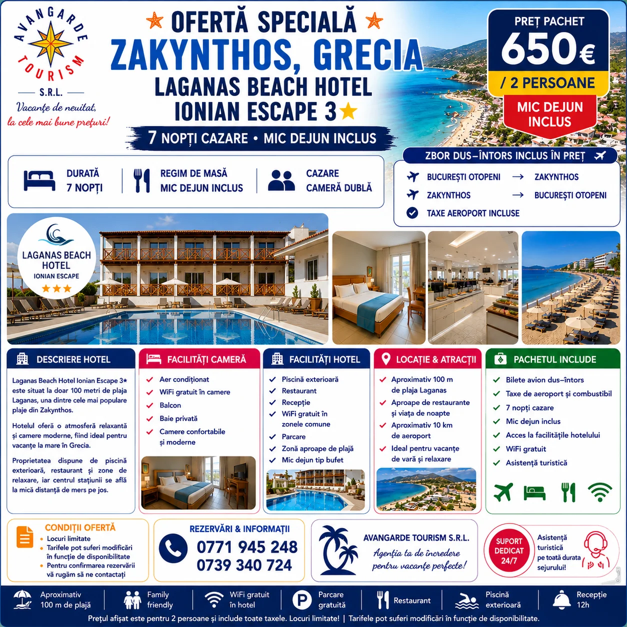 OFERTĂ SPECIALĂ – ZAKYNTHOS, GRECIA  7Nopți 3