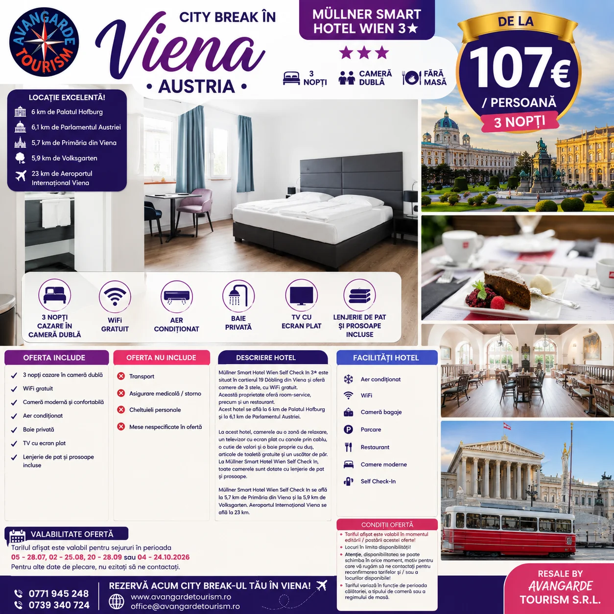  CITY BREAK ÎN VIENA – AUSTRIA  3Nopți  4